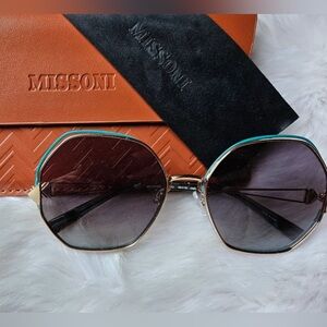 MISSONI Teal Geometric Sunglasses